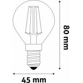 E14 G45 6.5W 806lm 2700K White filament