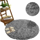 Strado Shaggy Round Carpet 90x90 SilverFur (Light Gray) uniw