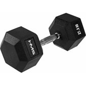 HMS Hex Pro rubberized dumbbell 1 x 27.5 kg.