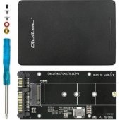 Aluminum Adapter M.2 SATA Black 52265