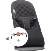 Bouncer Bliss Cotton Classic Quilt Black + Toy