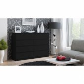 Topeshop KOMODA MALWA 8 SZUFLAD 140 CZERŃ