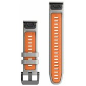 22mm QuickFit Silicone Strap Fog Grey/ Ember Orange