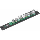 Wera A 4 socket magnet strip Zyklop socket set 1/ 4 (black/ green, 9 pie