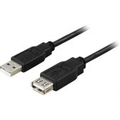 Extended Cable USB 2.0 A 1m black