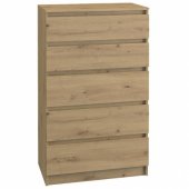Topeshop KOMODA SZAFKA REGAŁ 5 SZUFLAD M5 DĄB ARTISAN