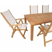 Bali Table and 6 Chairs White