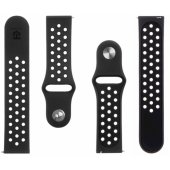 22mm Black 234 Double Silicone Band