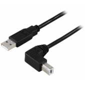 Cable angled USB-A 2.0 USB-B 2.1m black