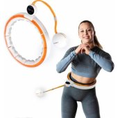 _7200812 HHM21 HULA HOOP WHITE/ ORANGE WITH MAGNETS, TPE TABS AND WEIGH