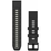 22mm QuickFit Silicone Strap Black/ Pebble Gray