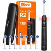 R2 Electric toothbrush x8 brushes / travel case / cable Black