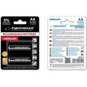 Rechargeable Black AA / R6 2600mAh 2 pack