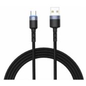 Data Cable USB to Type-C LED Nylon Braided 1.2m Black