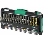 Wera Tool-Check 1, bit set black/ green, 38 pieces, including 1/ 4" bit