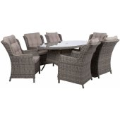 TRENTO table and 6 chairs grey
