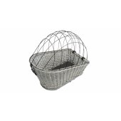 Bicycle basket with lattice for rack, willow/ metal, 35 × 49 × 55 cm,