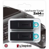 DataTraveler Exodia 64GB USB 3.2 Gen 1 Black DTX/ 64GB-2P