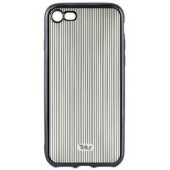 "Silicone Cover iPhone 7" Vertical Stripes Black