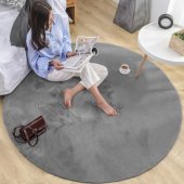 Strado Rabbit Round Rug Strado 180x180 Silver (Light Gray) uniwe