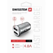 "Metal Premium 2 x USB / 4.8A" Silver