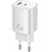 CC290 T66 45W GaN 1xUSB-A 1xUSB-C silver