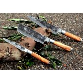 Japanese steel knife set 3pcs. Olive