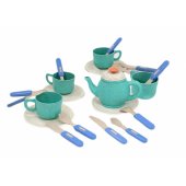 Set of tableware, cups, plates, cutlery, teapot, 22 pieces