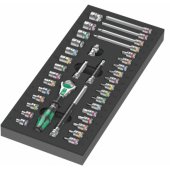 Wera 9720 foam insert 8000 A Zyklop ratchet 1/ 4 set 1, 37 pieces, tool