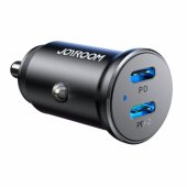 JR-CCN06 30W 2x USB-C mini car charger metal - black