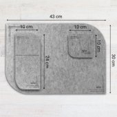 Felt fabric table mats (18pcs) Grey