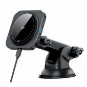 Magnetic Magsafe Dashboard Car Mount Wireless Charger Qi2 15W Black
