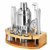 Bartender set shaker stand Springos KI0012 12 pcs silver