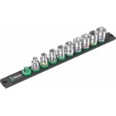 Wera B 4 socket magnet strip Zyklop socket set 3/ 8 (black/ green, 9?pie