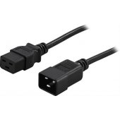 Power extension cable IEC C19 - IEC C20 16A 2m black