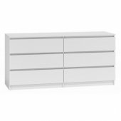 Topeshop Komoda 140cm 6 szuflad biały