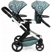 Xeo Twin Doll Stroller Gray with Stars