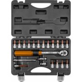 "Neo Tools 1/ 4"" bi-directional torque wrench, 5-25NM, set of 21 pcs."