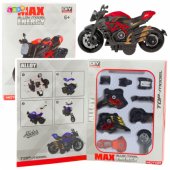 Motorcycle To Assemble Screw Metal 1:14 DIY Black and Red