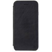 "Slim Genuine Leather Book Case iPhone 7 Plus" Deep Black