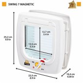 FERPLAST Swing 7 - Door with magnetic lock for small dogs and cats, br