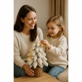 Decorative Artificial Christmas Tree on a Trunk Covered with Snow 30 x