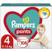 Pants Size 4, 108 Nappies, 9kg-15kg