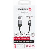 Textile Lightning - USB-A OTG Adapter 0.12m Black