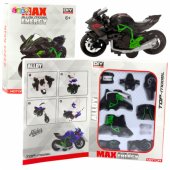 Motorcycle To Assemble Screw Metal 1:14 DIY Green-Black