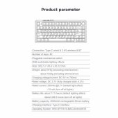 F75 EN / RU Layout Mechanical Gaming keyboard White Ice vein switch