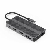 Adapter USB Type-C - 2x HDMI, VGA, LAN, 3x USB Type-A, SD, TF