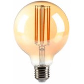 LED Филаментная лампа E27, G95, 10W, 1200lm, 3000K, 360°, amber