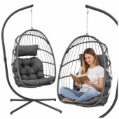 Hanging Rocking Chair Garden Cocoon Cushions Swing