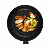 RH00490MOB 20&24CM MARBLE FRYPAN - BLACK